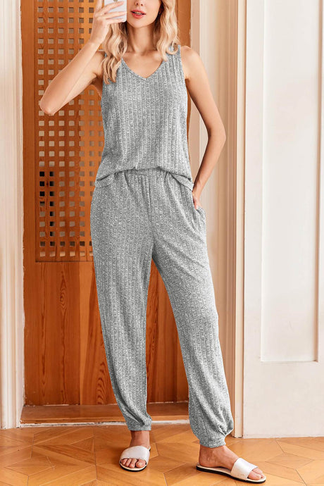 V Neck Tank Top Knit Suits