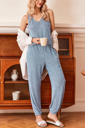 V Neck Tank Top Knit Suits