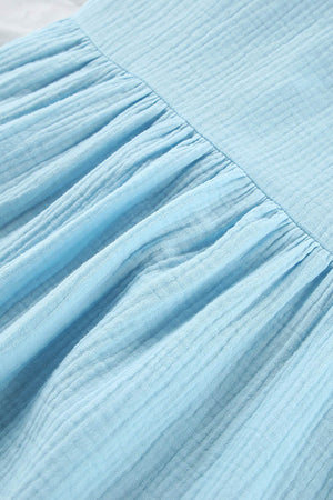 Arolora V Neck Tie-up Slit A-line Cotton Dress