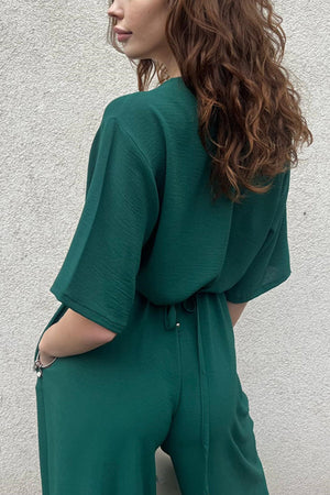 Arolora v-neck-tie-waist-wide-leg-jumpsuits
