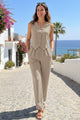 V-Neck Vest and Pants Casual Two-Piece Set