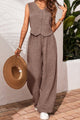 V-Neck Vest and Pants Casual Two-Piece Set