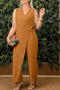 Arolora V Neck Zip-up Strappy Jumpsuits