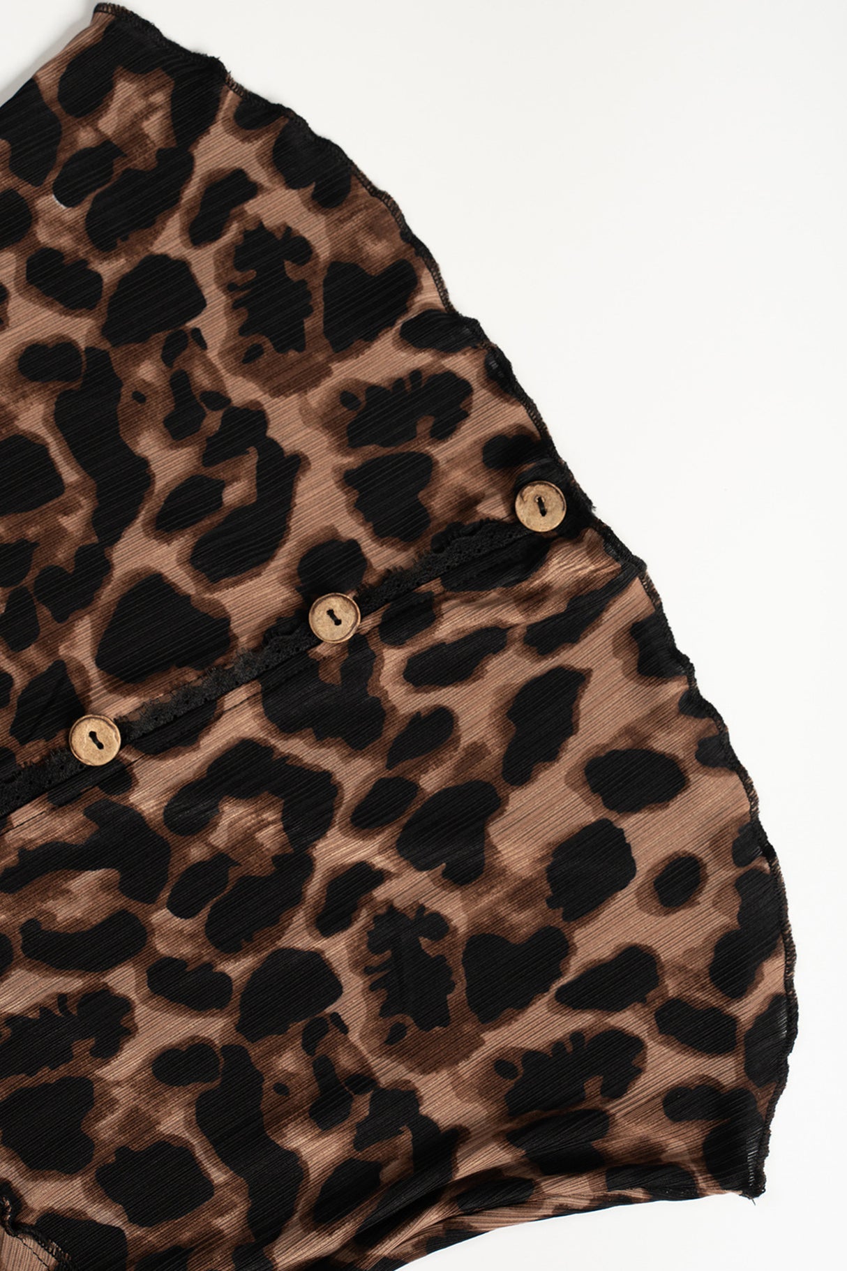 V-neck Leopard Button-up Top