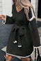 V-neck Tie-waist Loose Knitted Dress