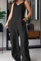 Arolora v-neck-back-smocking-pocket-jumpsuits