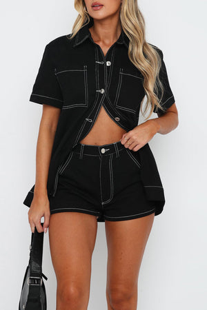 Vintage Cargo Shirt Shorts Set