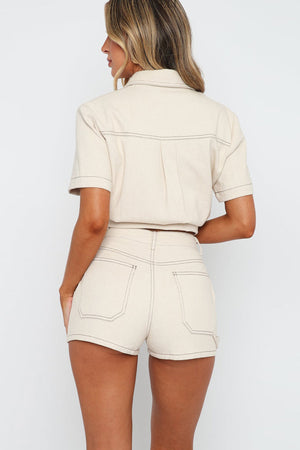Vintage Cargo Shirt Shorts Set