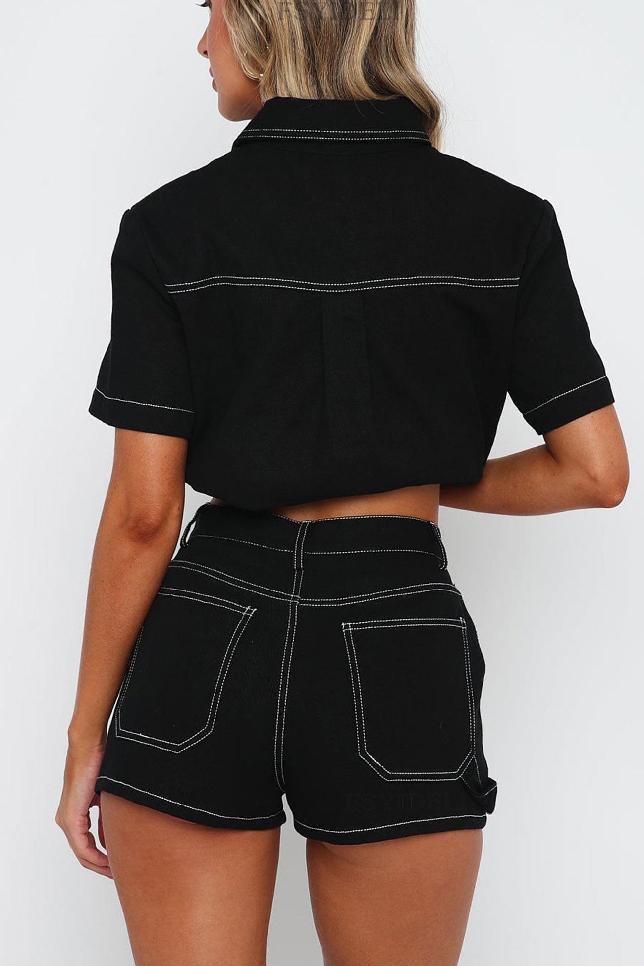 Vintage Cargo Shirt Shorts Set