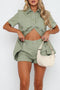 Vintage Cargo Shirt Shorts Set