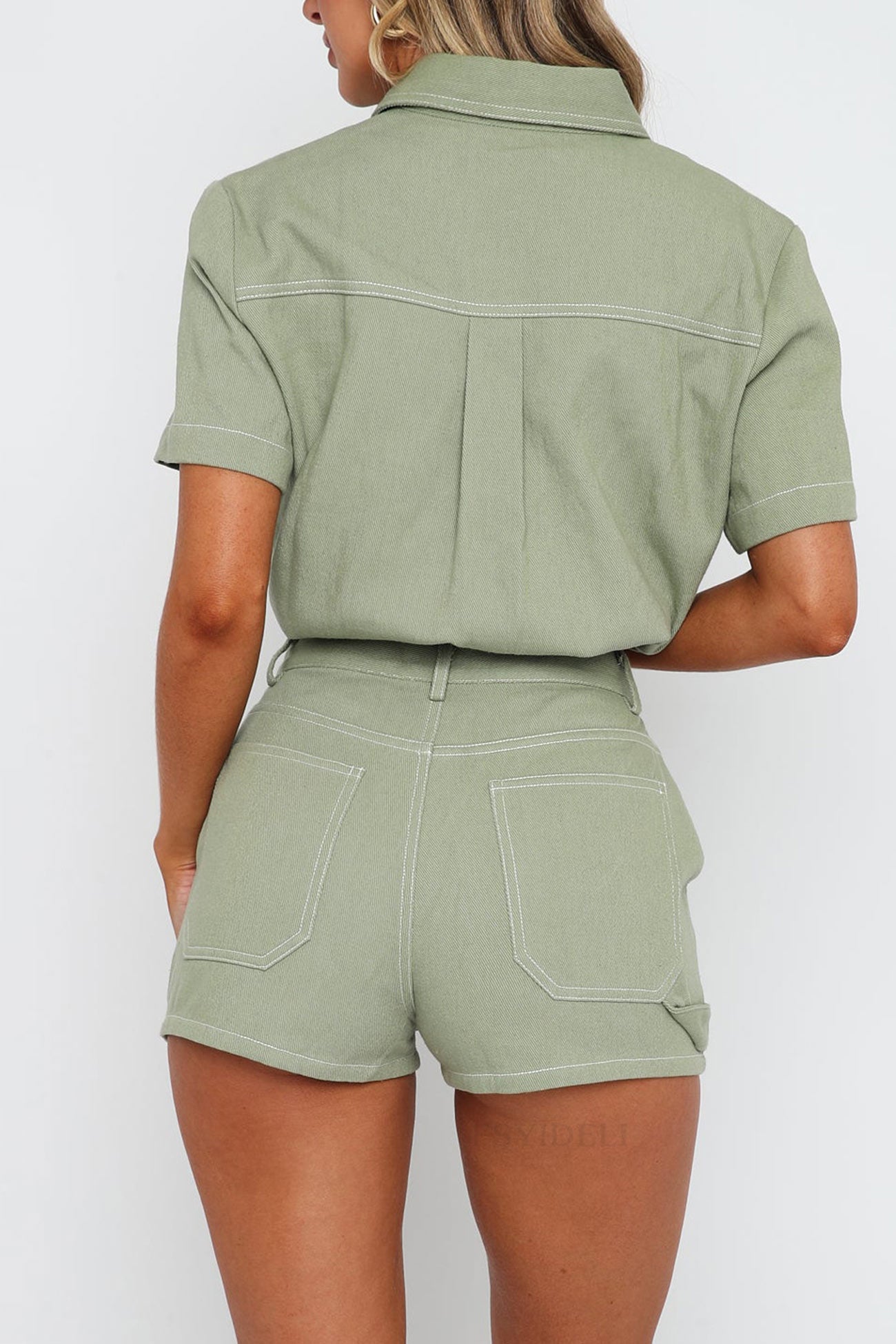 Vintage Cargo Shirt Shorts Set