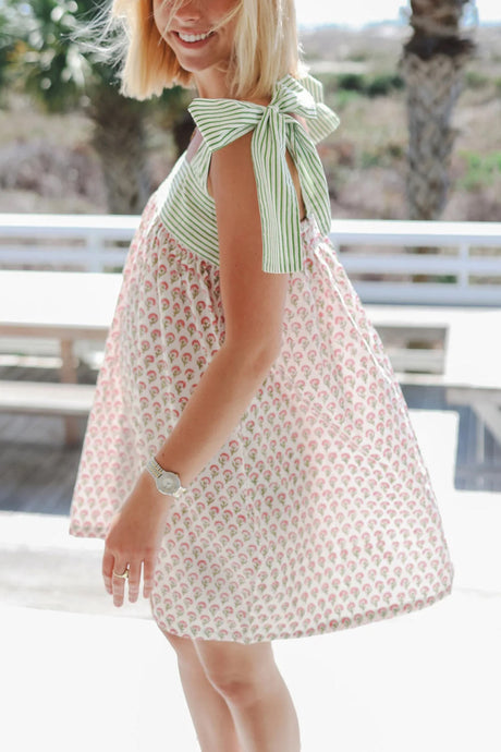 Arolora Vintage Strappy Floral Print Mini Dress