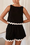 Wavy Hem Tank Top Shorts Suits