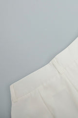 Arolora White High-rise Wide Leg Long Pants