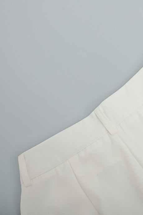 Arolora White High-rise Wide Leg Long Pants