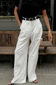 Arolora White High-rise Wide Leg Long Pants
