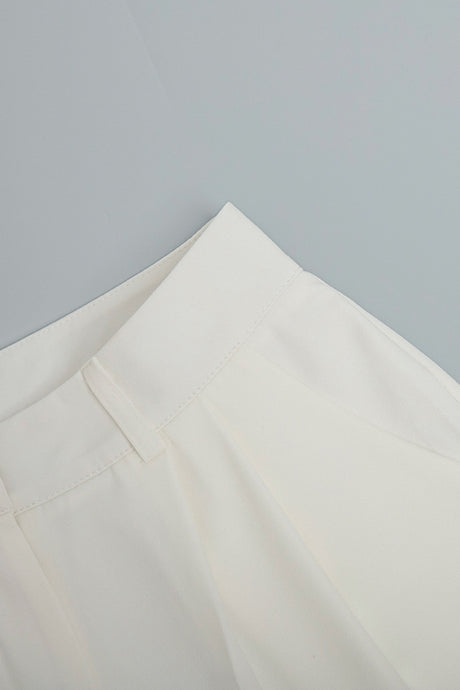 Arolora White High-rise Wide Leg Long Pants