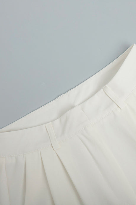 Arolora White High-rise Wide Leg Long Pants