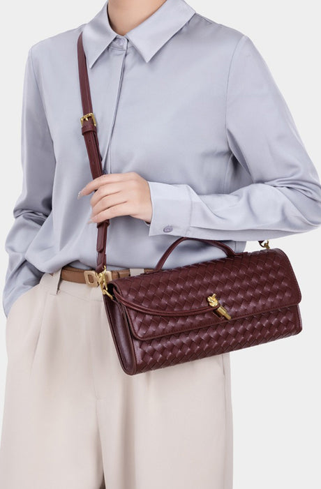 Woven Baguette Shoulder Bag Crossbody Bag