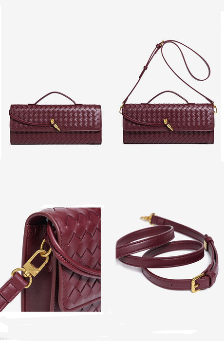 Woven Baguette Shoulder Bag Crossbody Bag