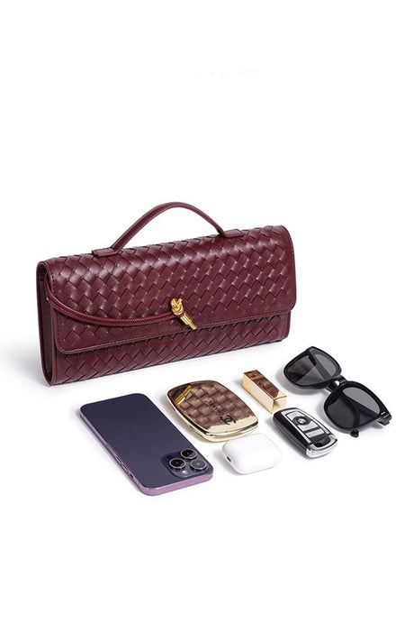 Woven Baguette Shoulder Bag Crossbody Bag