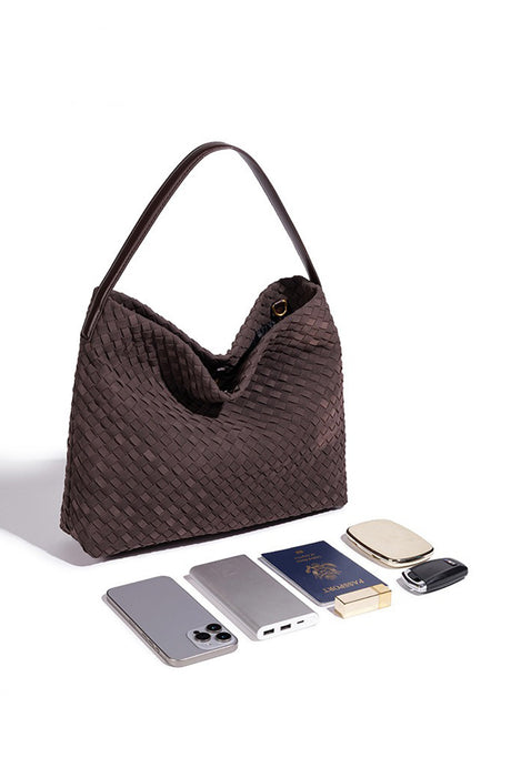 Woven Vegan Leather Tote Bag