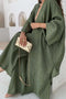 Arolora wrinkled-texture-open-front-cardigan-suits