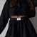 Arolora hollow-long-sleeve-shorts-slit-two-piece-set