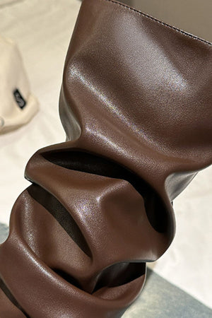 Pointed-Toe Stiletto Slouch Knee-High Boots