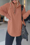 Solid Button Up Long Sleeve Sweatshirt