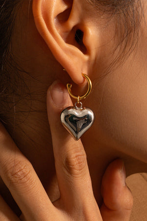 Peach Heart Drop Earrings