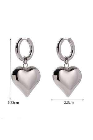 Peach Heart Drop Earrings