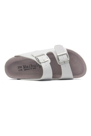 Printed Buckle Flat Sandals