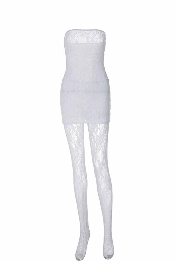 Lace Sleeveless Dress Leggings Two-piece Set – AROLORA
