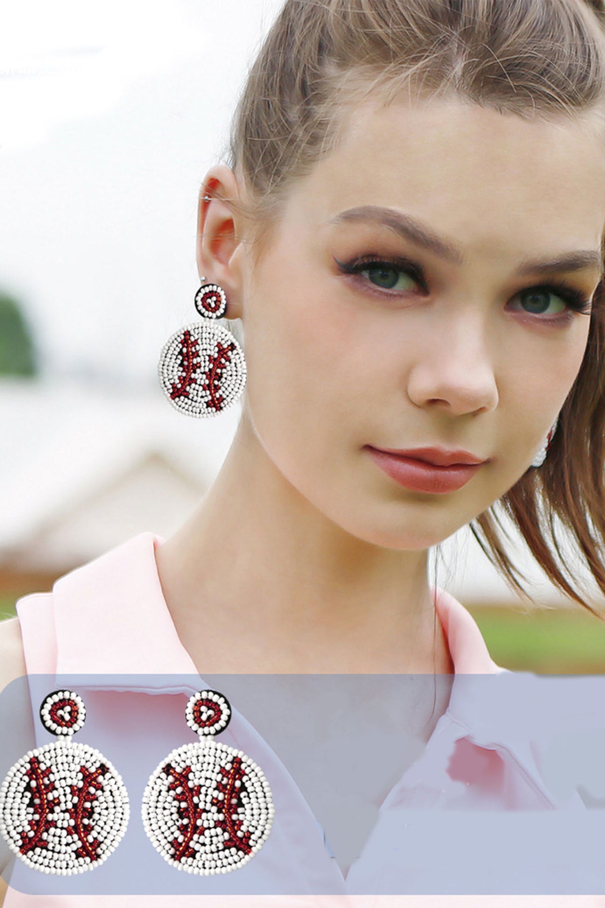 Bohemia Baseball Beaded Earrings
