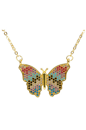 Mom & Butterfly Colorful Zicron Necklace