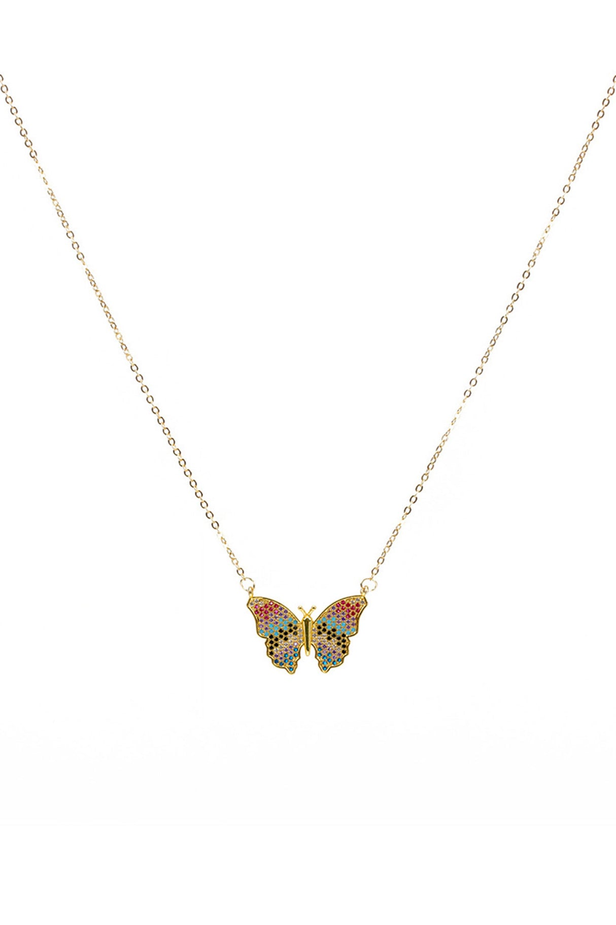 Mom & Butterfly Colorful Zicron Necklace