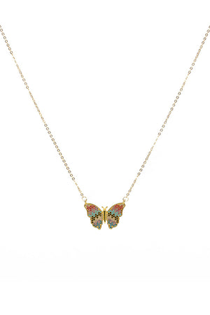 Mom & Butterfly Colorful Zicron Necklace