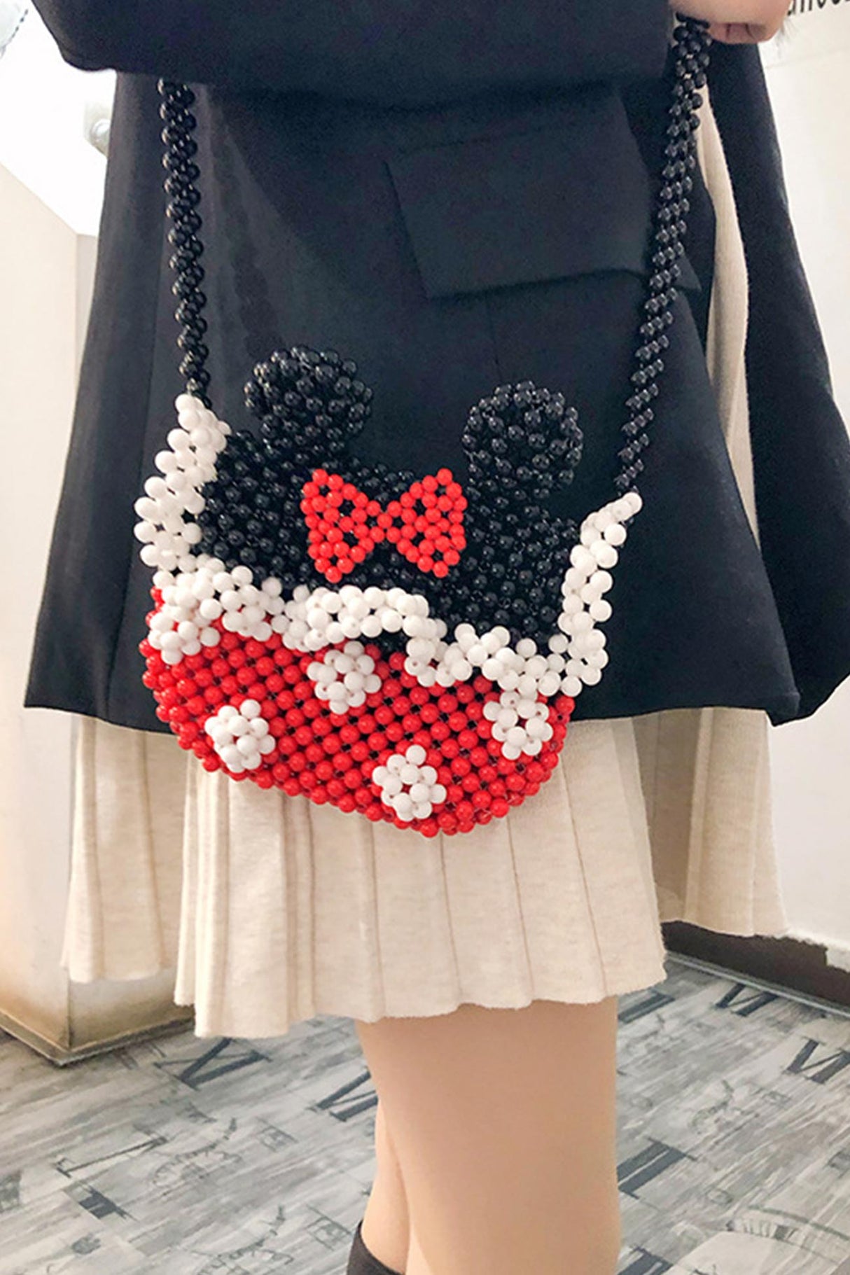 Cartoon Handmade Beaded Crossbody Bag
