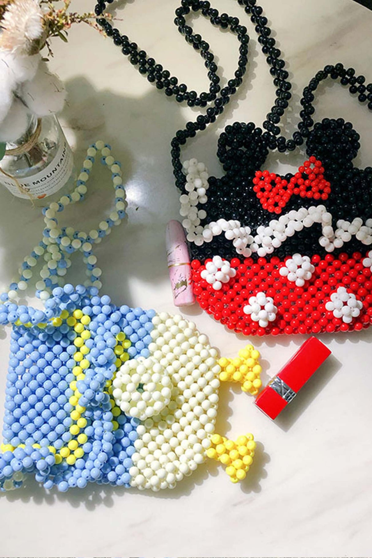 Cartoon Handmade Beaded Crossbody Bag