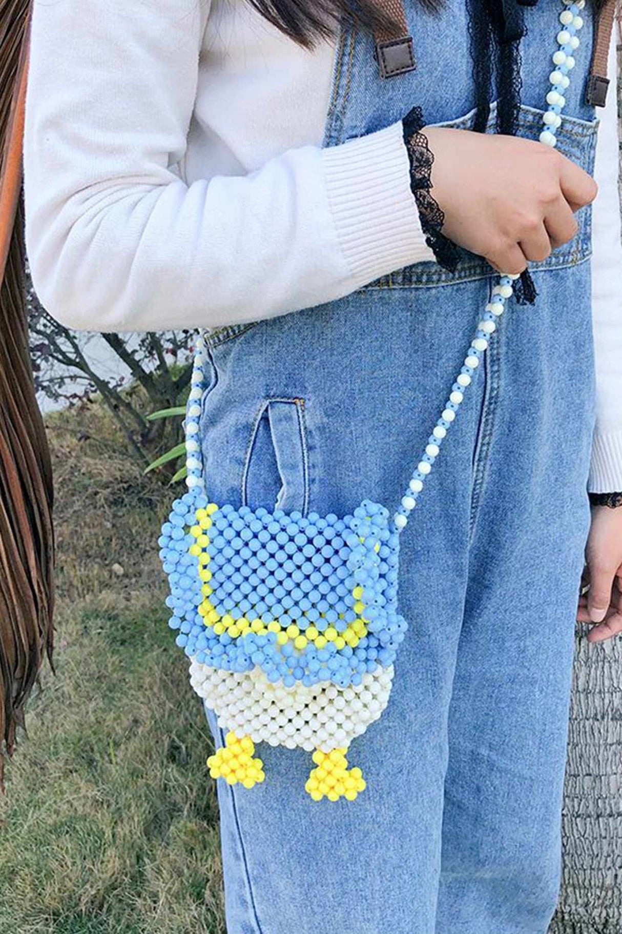 Cartoon Handmade Beaded Crossbody Bag
