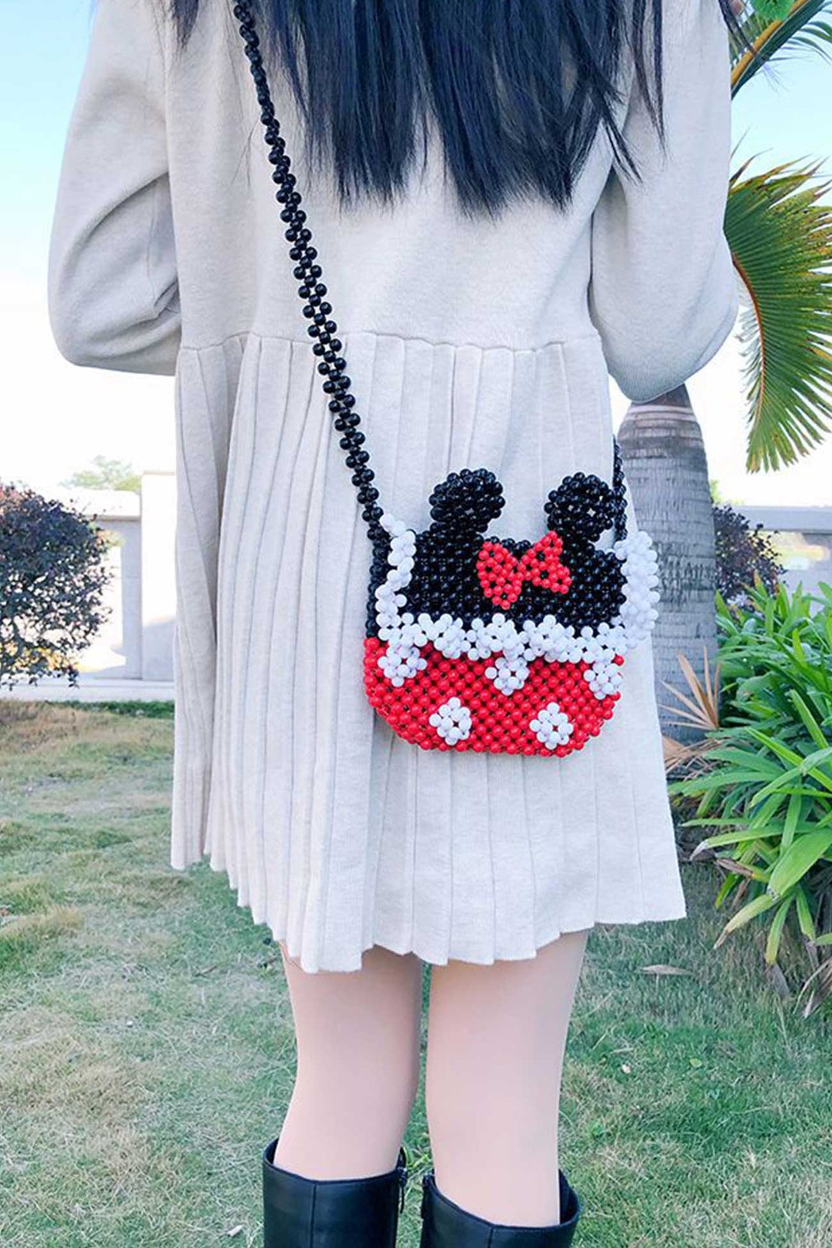 Cartoon Handmade Beaded Crossbody Bag