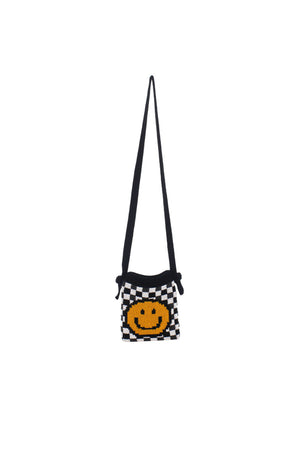Cartoon Smiley Knitted One-Shoulder Bag