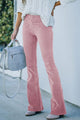Solid Color Corduroy High-rise Flare Pants