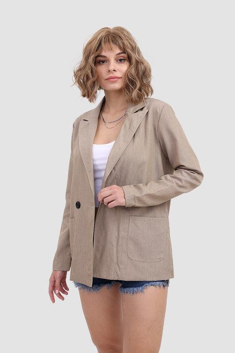 Casual Pockets Button Blazer