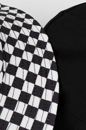 Checkered Print Reversible Bucket Hat