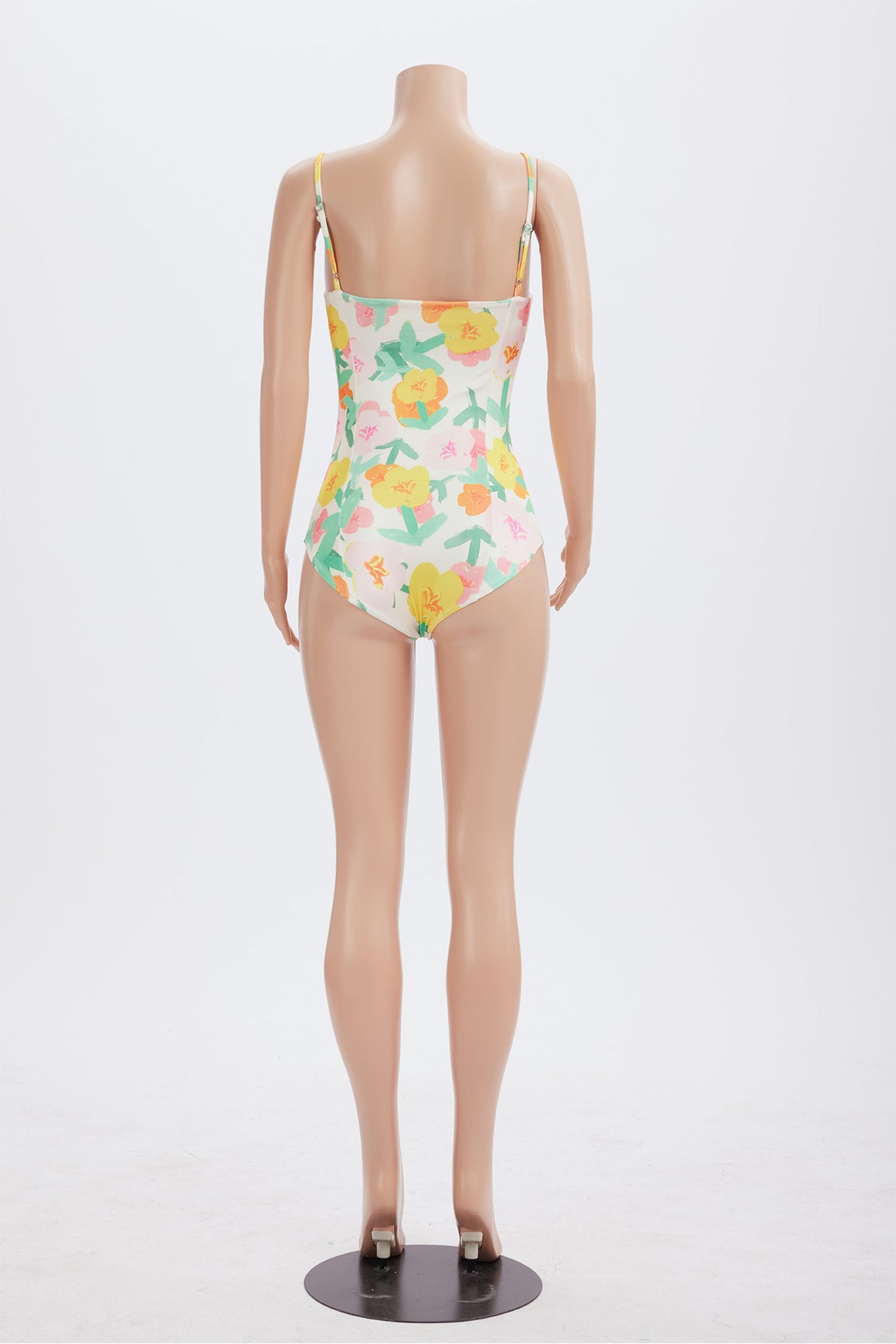 Colorful Floral Print One Piece Swimsuit