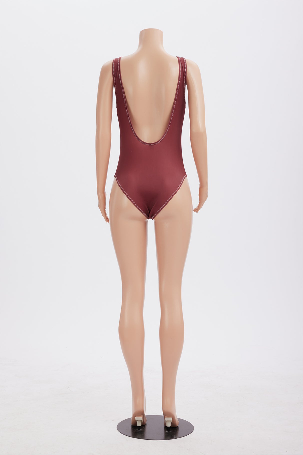 Contrast Cat Print Backless One Piece Swimsuit