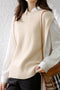 Crew Neck Solid Color Wool Sweater Vest