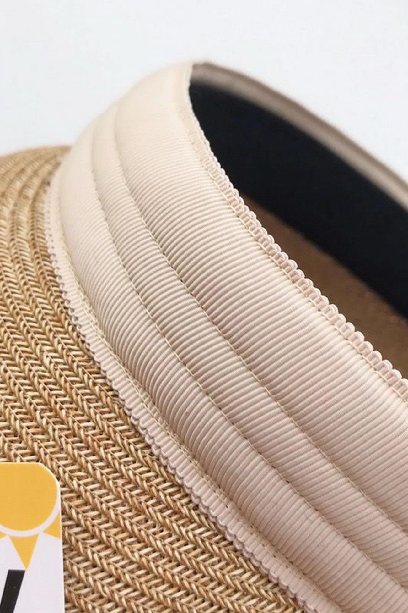 Crimping Plain Color Straw Visor